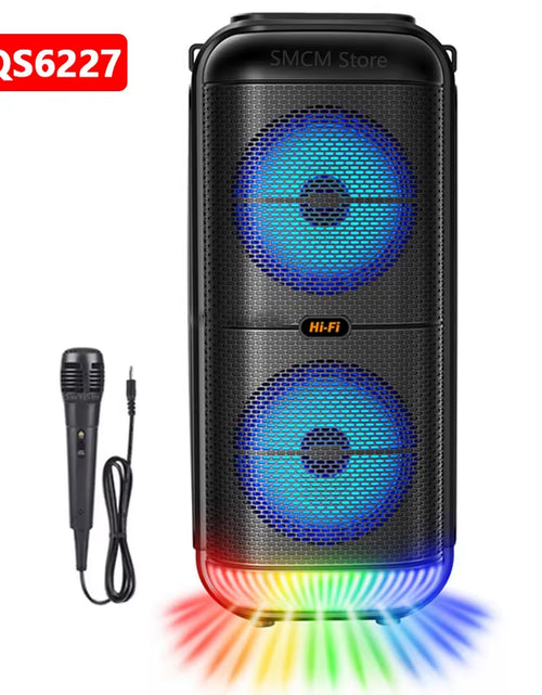 Load image into Gallery viewer, Peak Power 1200W Super Large Outdoor Bluetooth Speaker 6 Inch Double Horn Subwoofer Portable Wireless Column Bass Sound with Mic
