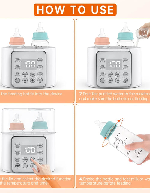 Load image into Gallery viewer, Baby , 9 in 1 Double Bottles Milk Warmer for Baby, Fast Food Heater &amp; Defrost Warmer with Timer, LCD Display, Timer &amp; 24H Temperature Control for Breastmilk &amp; Formula
