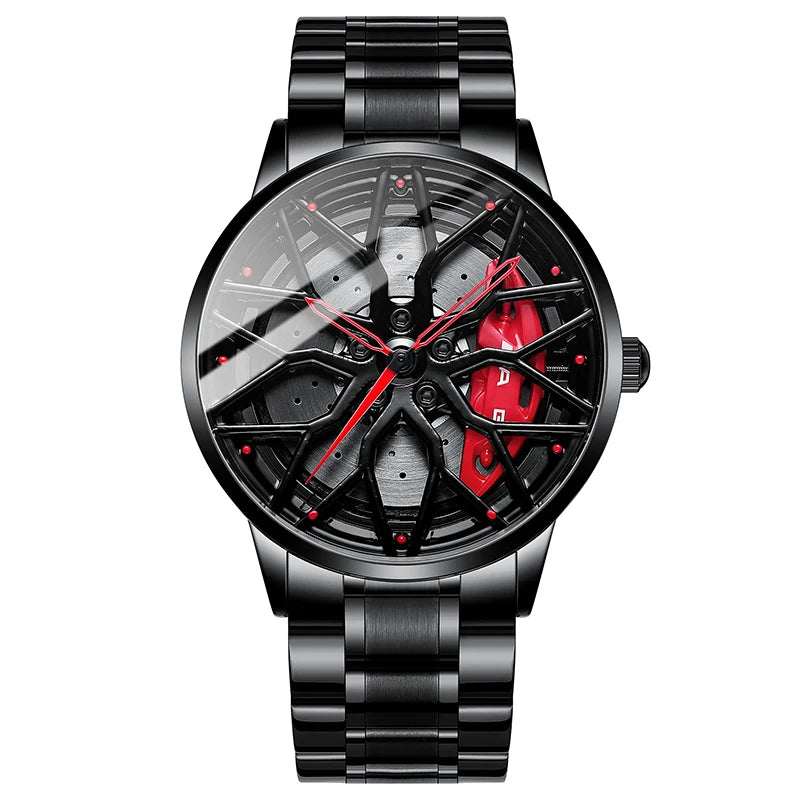 Original Wheel Rim Hub Watches Men Super Car Rim Hub Men Quartz Watch Stainless Steel Waterproof Wholesale Watches for Car AMG