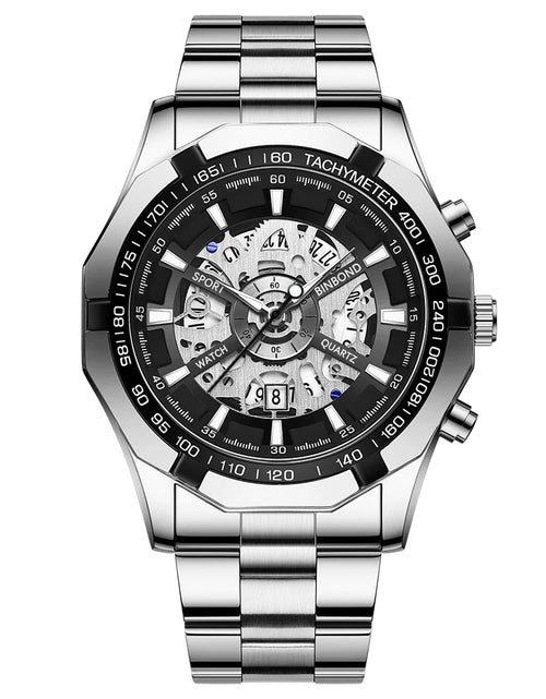 Load image into Gallery viewer, Luxury Hollow Non-Mechanical Business Quartz Men Watches 30M Waterproof Trendy Hollow Design Classics Men Watches S033
