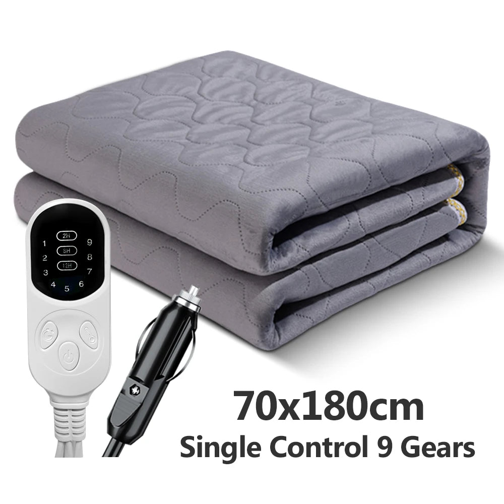 12V Car Electric Heating Blanket for Camping Trucks Off-Road Vehicles Heating Pad 120Cmx150Cm 70X180Cm Seats Heater