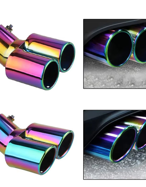 Load image into Gallery viewer, Tailpipe Tailpipe General Exhaust Stainless Steel Exhaust Hood Exhaust Cylinder Double Muffler Modified Auto Accessories
