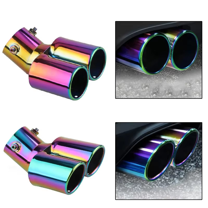 Tailpipe Tailpipe General Exhaust Stainless Steel Exhaust Hood Exhaust Cylinder Double Muffler Modified Auto Accessories