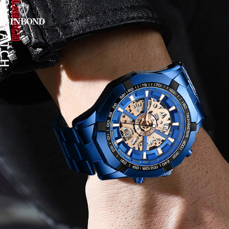 Luxury Hollow Non-Mechanical Business Quartz Men Watches 30M Waterproof Trendy Hollow Design Classics Men Watches S033