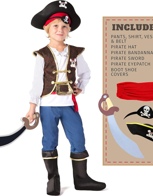 Load image into Gallery viewer, Boys Pirate Costume for Kids Deluxe Costume Set
