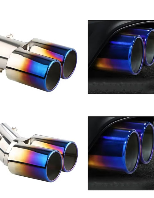 Load image into Gallery viewer, Tailpipe Tailpipe General Exhaust Stainless Steel Exhaust Hood Exhaust Cylinder Double Muffler Modified Auto Accessories
