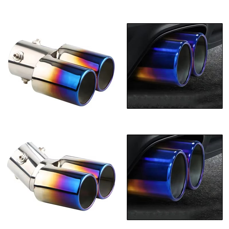 Tailpipe Tailpipe General Exhaust Stainless Steel Exhaust Hood Exhaust Cylinder Double Muffler Modified Auto Accessories