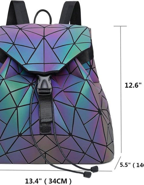 Load image into Gallery viewer, Women Geometric Luminous Backpack Handbag Fashion Shoulder Bag Lingge Flash Travel Rucksack
