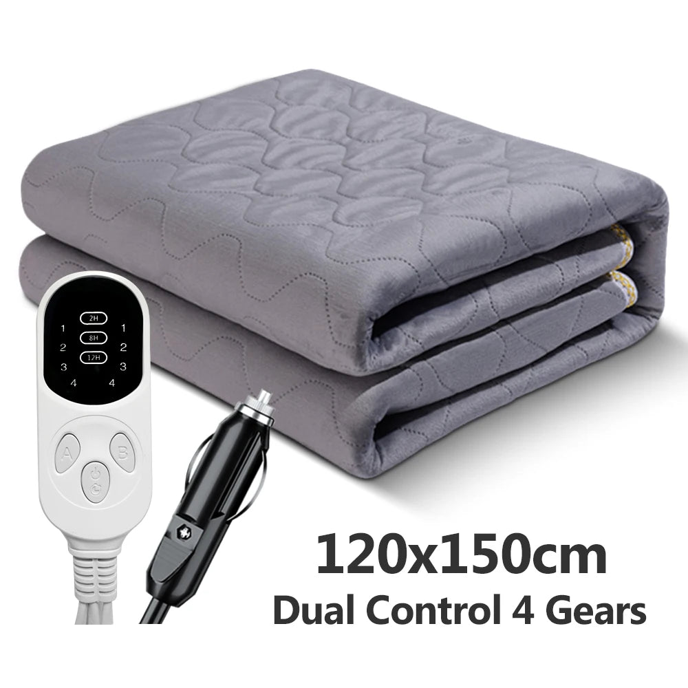 12V Car Electric Heating Blanket for Camping Trucks Off-Road Vehicles Heating Pad 120Cmx150Cm 70X180Cm Seats Heater