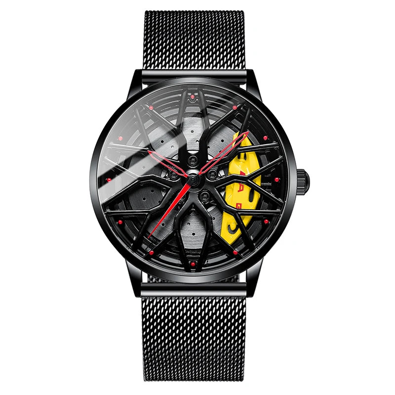 Original Wheel Rim Hub Watches Men Super Car Rim Hub Men Quartz Watch Stainless Steel Waterproof Wholesale Watches for Car AMG