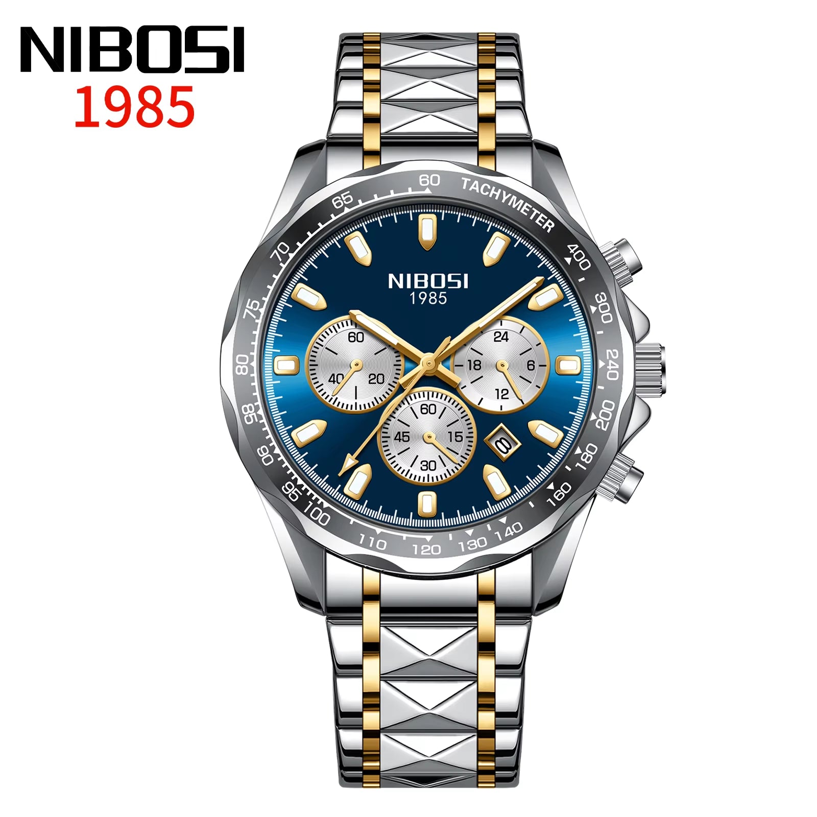 2024 New Luxury Mens Watches Top Brand  Sport Wristwatches Men Waterproof Stainless Steel Big Dial Quartz Watches for Men