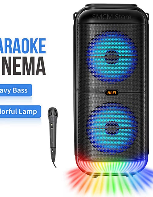 Load image into Gallery viewer, Peak Power 1200W Super Large Outdoor Bluetooth Speaker 6 Inch Double Horn Subwoofer Portable Wireless Column Bass Sound with Mic
