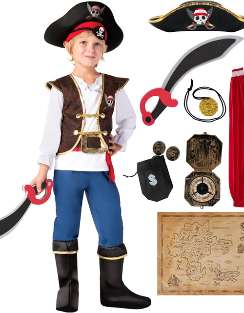 Load image into Gallery viewer, Boys Pirate Costume for Kids Deluxe Costume Set
