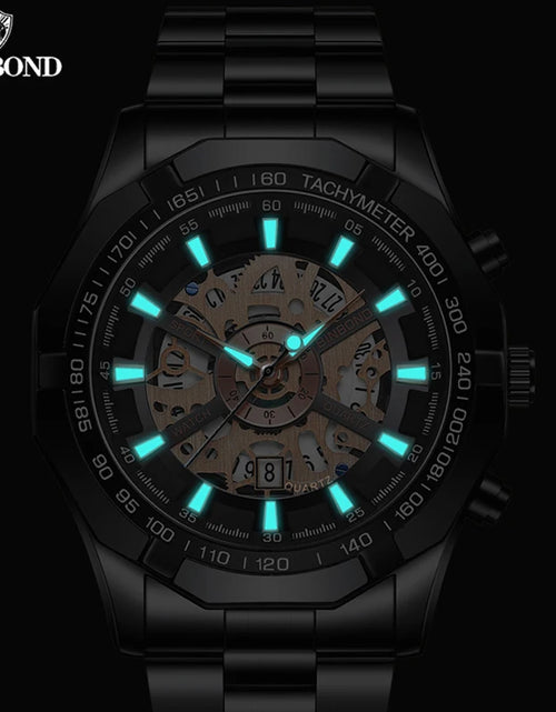 Load image into Gallery viewer, Luxury Hollow Non-Mechanical Business Quartz Men Watches 30M Waterproof Trendy Hollow Design Classics Men Watches S033
