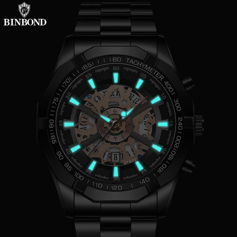 Luxury Hollow Non-Mechanical Business Quartz Men Watches 30M Waterproof Trendy Hollow Design Classics Men Watches S033