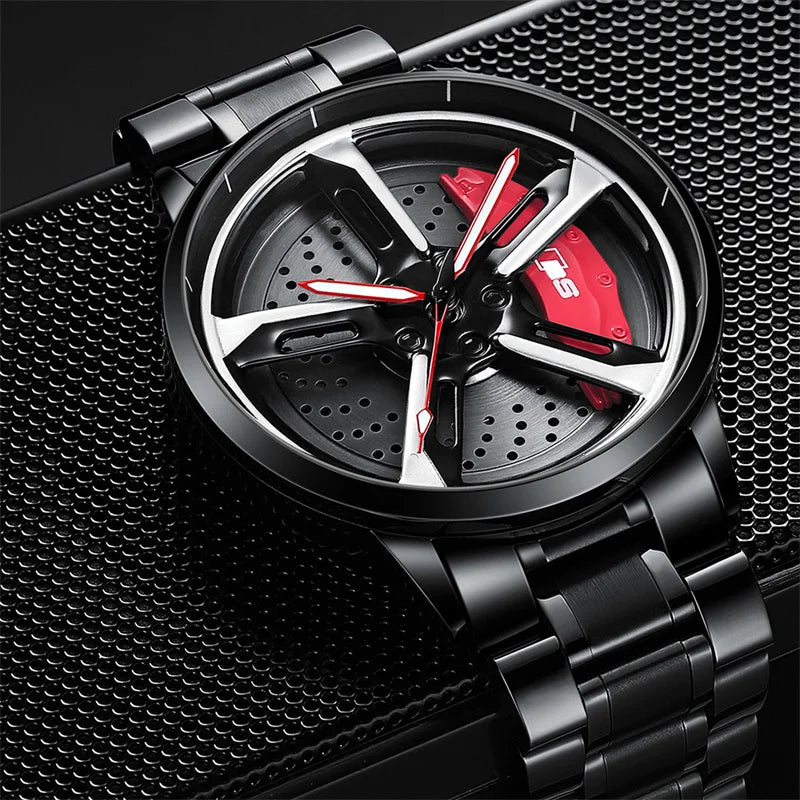 Original 3D Real Man Watches Waterproof Watch Car Rim Watch Quartz Men'S Sports Watches for Men Clock Mens Spinning Watches