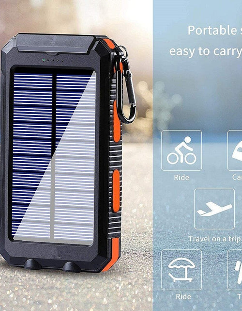 Load image into Gallery viewer, 20,000 Mah Portable External Solar Power Bank for Phone Tablet Dual USB Port
