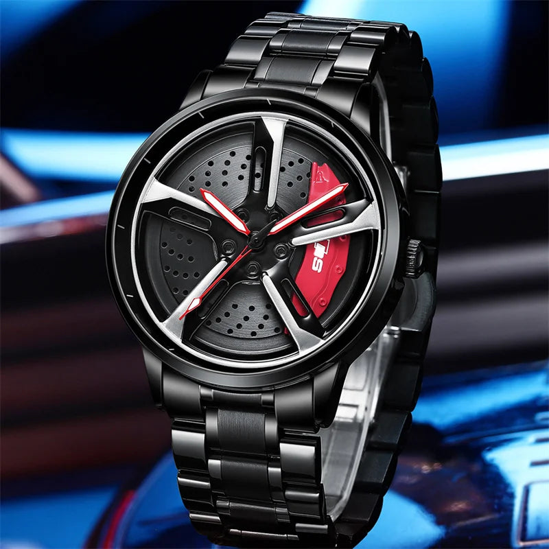 Original 3D Real Man Watches Waterproof Watch Car Rim Watch Quartz Men'S Sports Watches for Men Clock Mens Spinning Watches