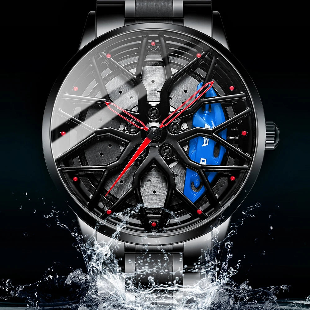 Original Wheel Rim Hub Watches Men Super Car Rim Hub Men Quartz Watch Stainless Steel Waterproof Wholesale Watches for Car AMG