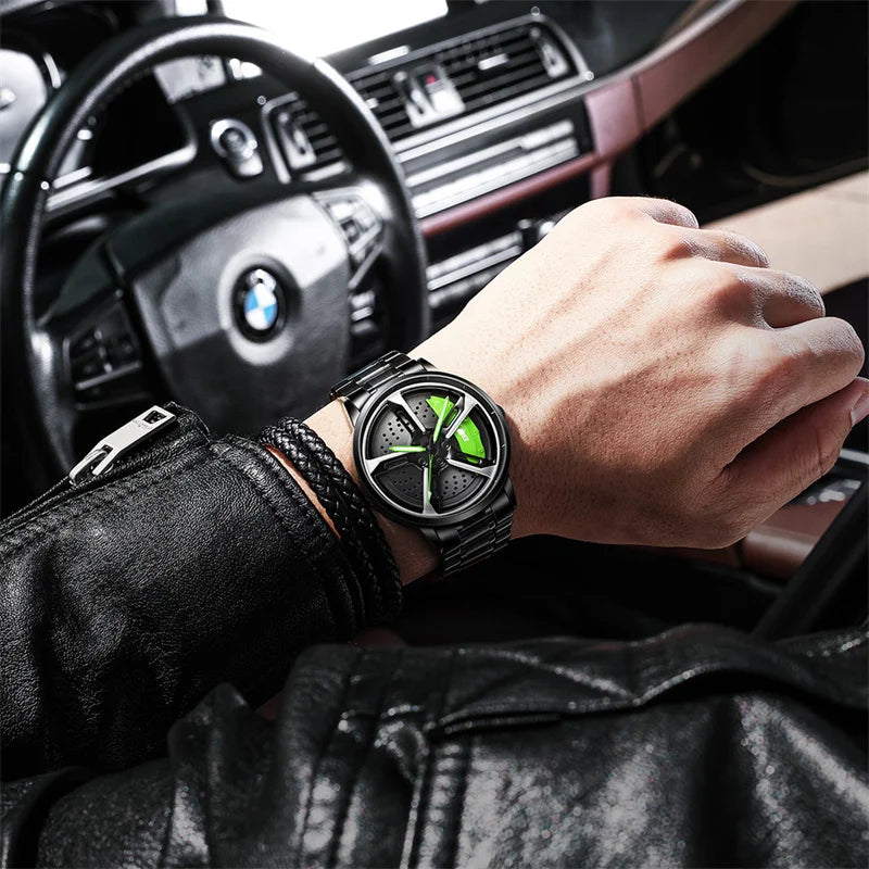 Original 3D Real Man Watches Waterproof Watch Car Rim Watch Quartz Men'S Sports Watches for Men Clock Mens Spinning Watches