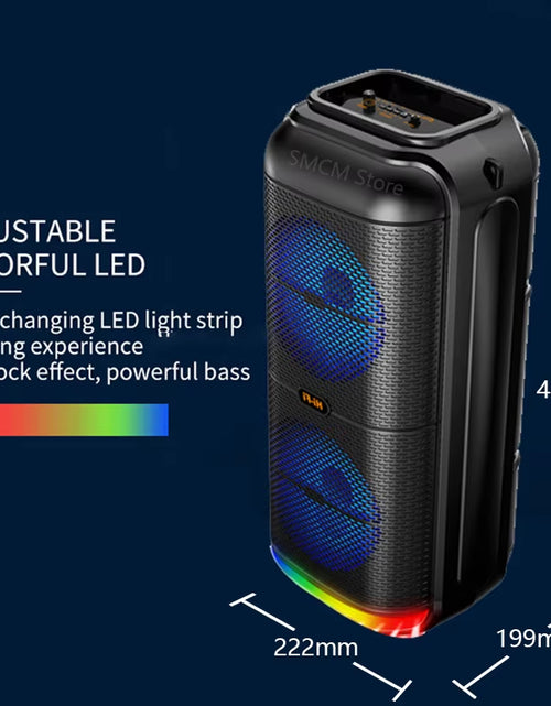 Load image into Gallery viewer, Peak Power 1200W Super Large Outdoor Bluetooth Speaker 6 Inch Double Horn Subwoofer Portable Wireless Column Bass Sound with Mic
