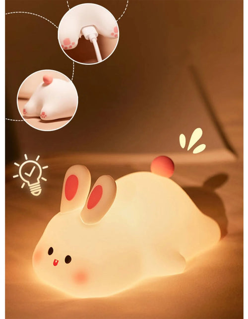 Load image into Gallery viewer, Table Lamp Reading Light Night Light for Kids Bunny Lamp Rechargeable Rabbit Lamp Kids Lights for Bedroom Led Portable Bunny Night Light for Girls Boys Nursery Children Room Decor Pink
