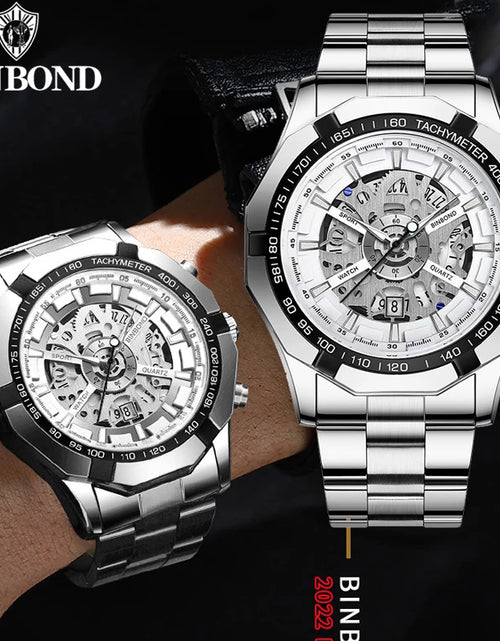 Load image into Gallery viewer, Luxury Hollow Non-Mechanical Business Quartz Men Watches 30M Waterproof Trendy Hollow Design Classics Men Watches S033
