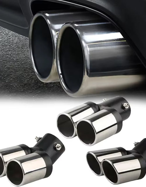 Load image into Gallery viewer, Tailpipe Tailpipe General Exhaust Stainless Steel Exhaust Hood Exhaust Cylinder Double Muffler Modified Auto Accessories
