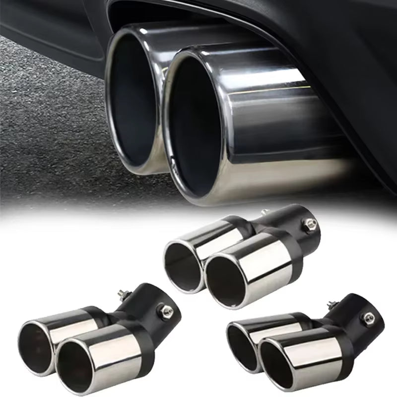 Tailpipe Tailpipe General Exhaust Stainless Steel Exhaust Hood Exhaust Cylinder Double Muffler Modified Auto Accessories