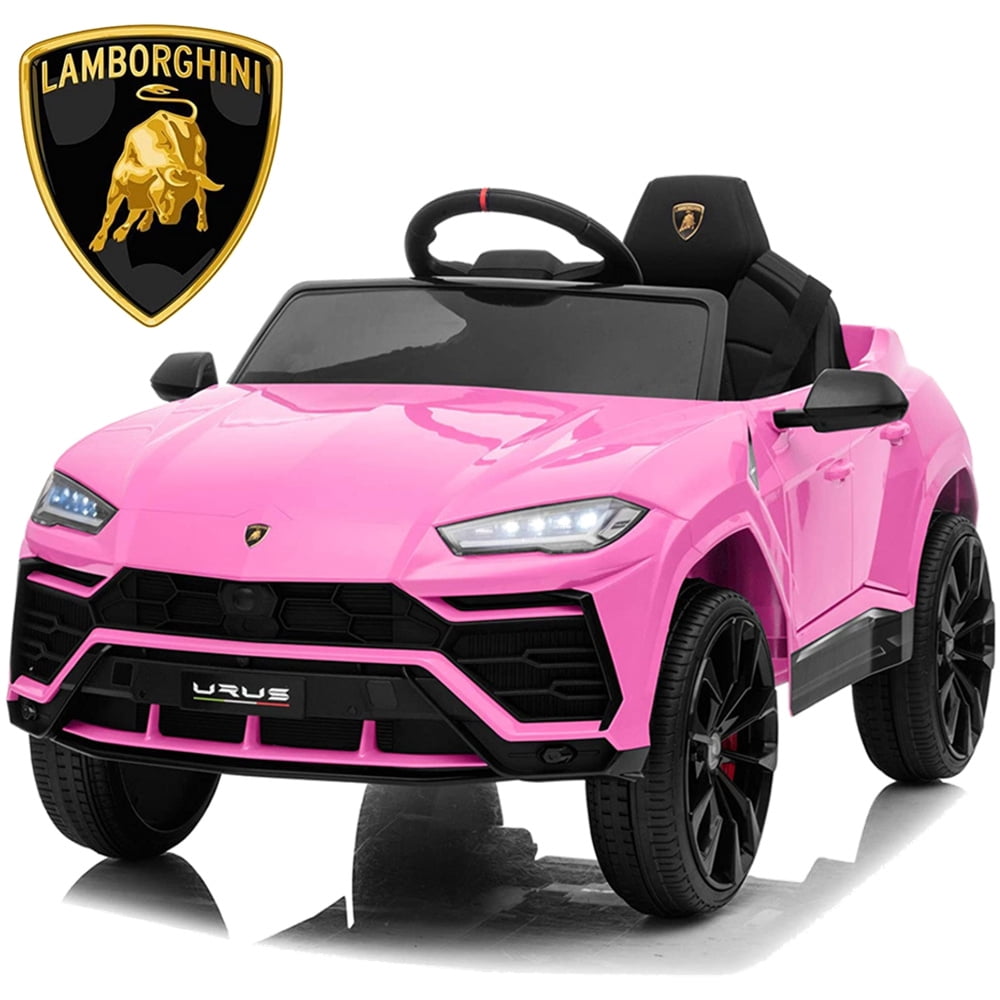 Ride on Toys for Kids, 12V Lamborghini Urus Power Ride on Truck Cars with Remote Control, Horn, Radio, USB Port, AUX, Spring Suspension, Opening Door, LED Light - Blue, CL61