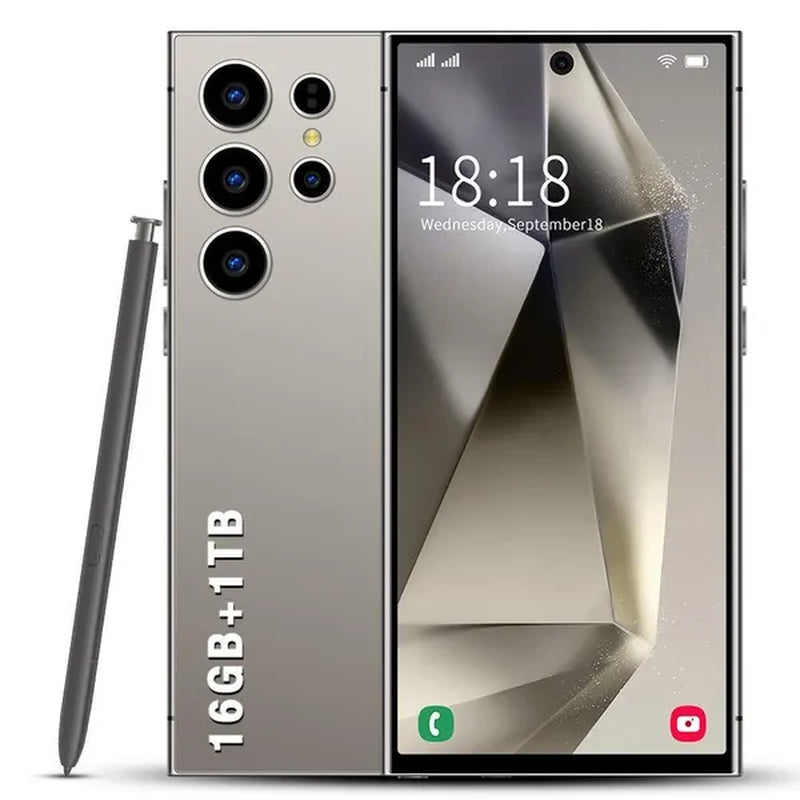 S24 MAX High-End Smartphone Global 4G Edition,7000Mah Ultra Long Battery Life,50Mp Auto Focus 50+108Mp,7.3-Inch HD Screen Android Phone,Built-In Stylus