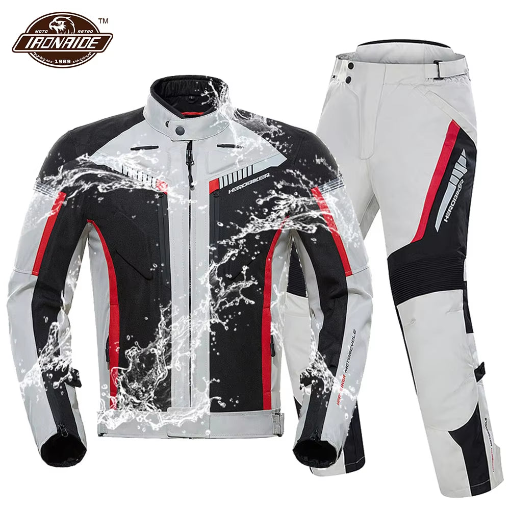 Waterproof Motorcycle Jacket Man Racing Jacket Wearable Motorcycle Pants Moto Clothing with EVA Protection