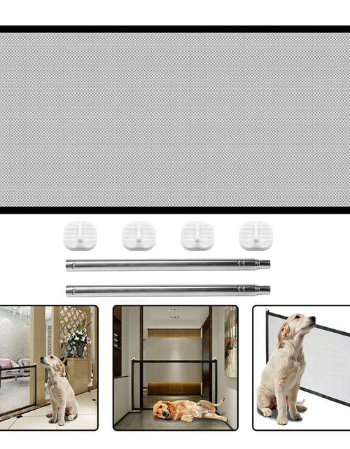 Load image into Gallery viewer, Pets Dog Cat Baby Safety Gate Mesh Fence Magic Portable Guard Net Stairs Doors
