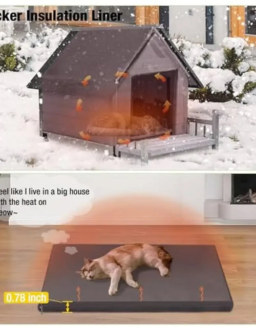 Load image into Gallery viewer, Waterproof Insulated Dog House Outdoor Kennel Small to Large Dogs Warm Pet Shelter with Efficient Insulation Liner Off-Ground
