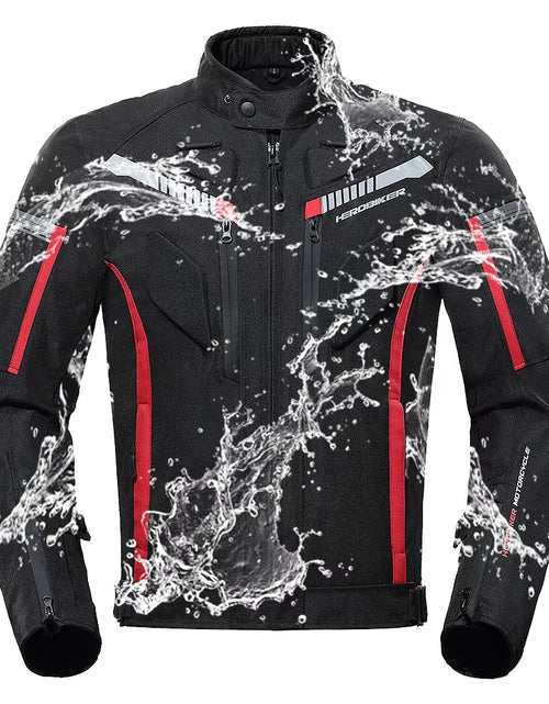 Load image into Gallery viewer, Waterproof Motorcycle Jacket Man Racing Jacket Wearable Motorcycle Pants Moto Clothing with EVA Protection
