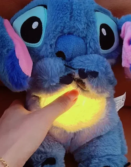 Load image into Gallery viewer, 2024 New Lilo&amp;Stitch Plush Doll Breath Child Peluche Kawaii Soothes Toy Anime Baby Music Light Sleep Toys Pink Stitch Kid Gifts
