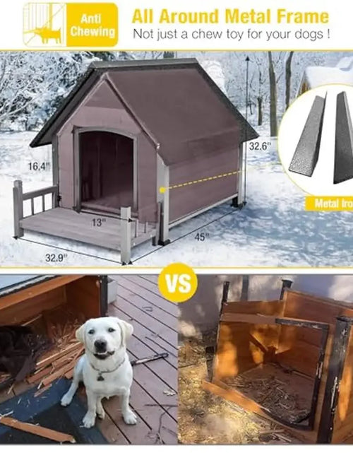 Load image into Gallery viewer, Waterproof Insulated Dog House Outdoor Kennel Small to Large Dogs Warm Pet Shelter with Efficient Insulation Liner Off-Ground
