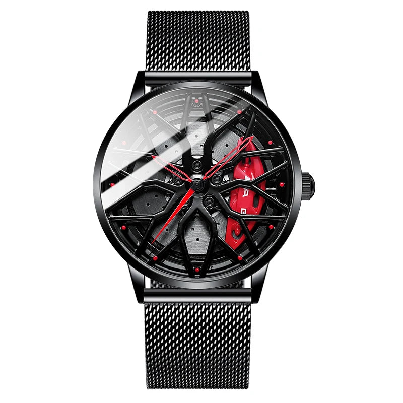 Original Wheel Rim Hub Watches Men Super Car Rim Hub Men Quartz Watch Stainless Steel Waterproof Wholesale Watches for Car AMG