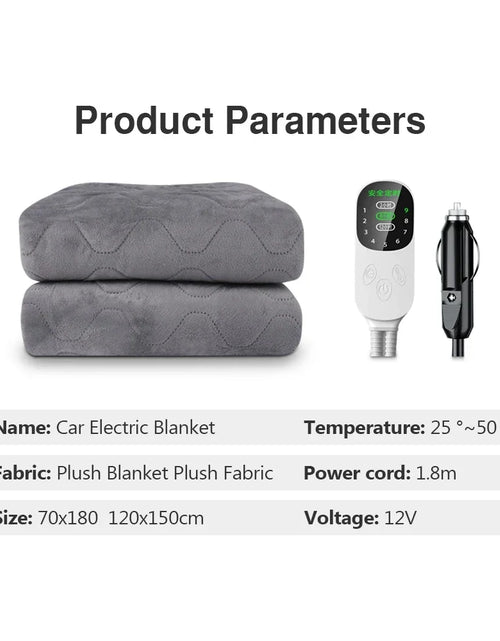 Load image into Gallery viewer, 12V Car Electric Heating Blanket for Camping Trucks Off-Road Vehicles Heating Pad 120Cmx150Cm 70X180Cm Seats Heater
