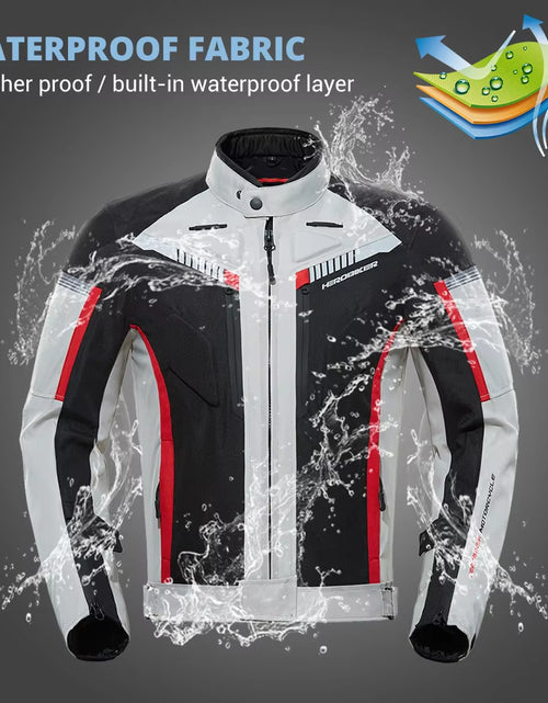 Load image into Gallery viewer, Waterproof Motorcycle Jacket Man Racing Jacket Wearable Motorcycle Pants Moto Clothing with EVA Protection

