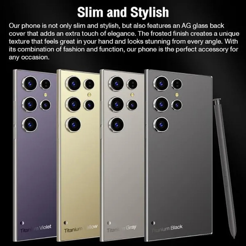 S24 MAX High-End Smartphone Global 4G Edition,7000Mah Ultra Long Battery Life,50Mp Auto Focus 50+108Mp,7.3-Inch HD Screen Android Phone,Built-In Stylus