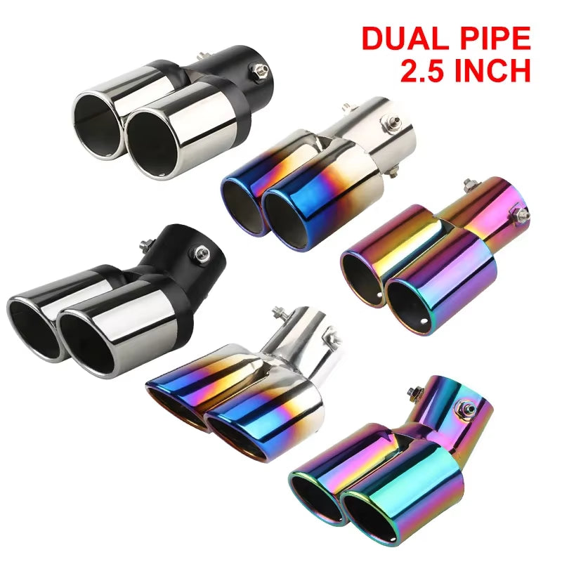 Tailpipe Tailpipe General Exhaust Stainless Steel Exhaust Hood Exhaust Cylinder Double Muffler Modified Auto Accessories