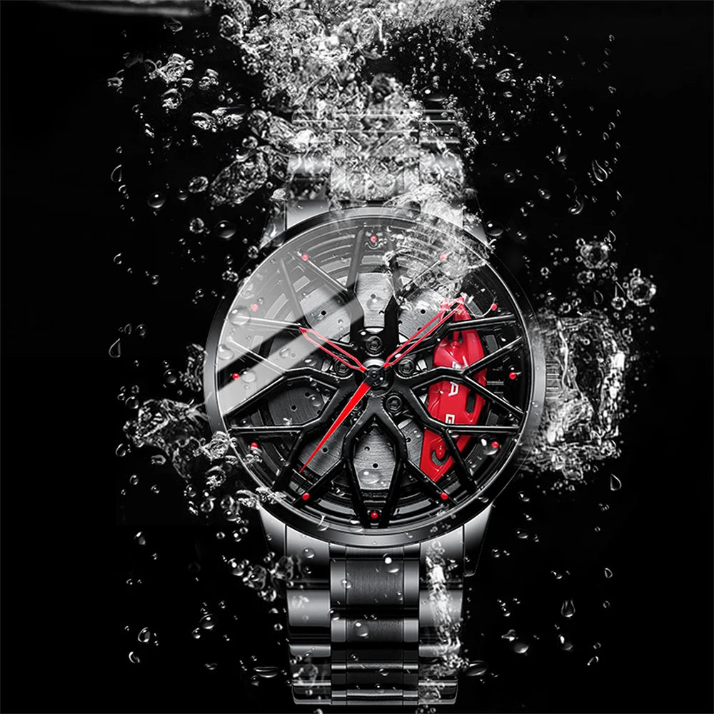 Original Wheel Rim Hub Watches Men Super Car Rim Hub Men Quartz Watch Stainless Steel Waterproof Wholesale Watches for Car AMG