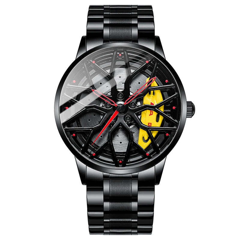 Original Wheel Rim Hub Watches Men Super Car Rim Hub Men Quartz Watch Stainless Steel Waterproof Wholesale Watches for Car AMG