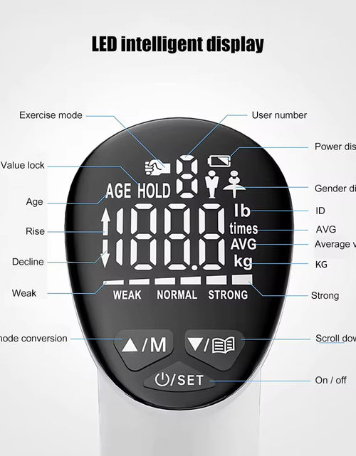 Load image into Gallery viewer, LED Digital Electronic Hand Grip Power Strength Trainer Tester Hand Dynamometer Professional Fitness Accessories
