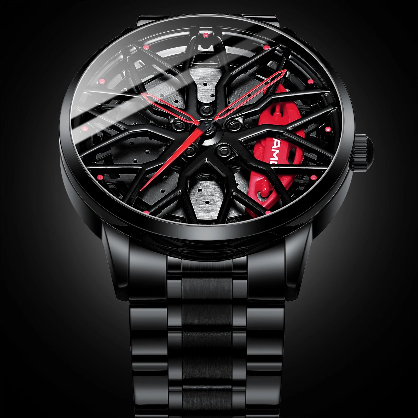 Original Wheel Rim Hub Watches Men Super Car Rim Hub Men Quartz Watch Stainless Steel Waterproof Wholesale Watches for Car AMG